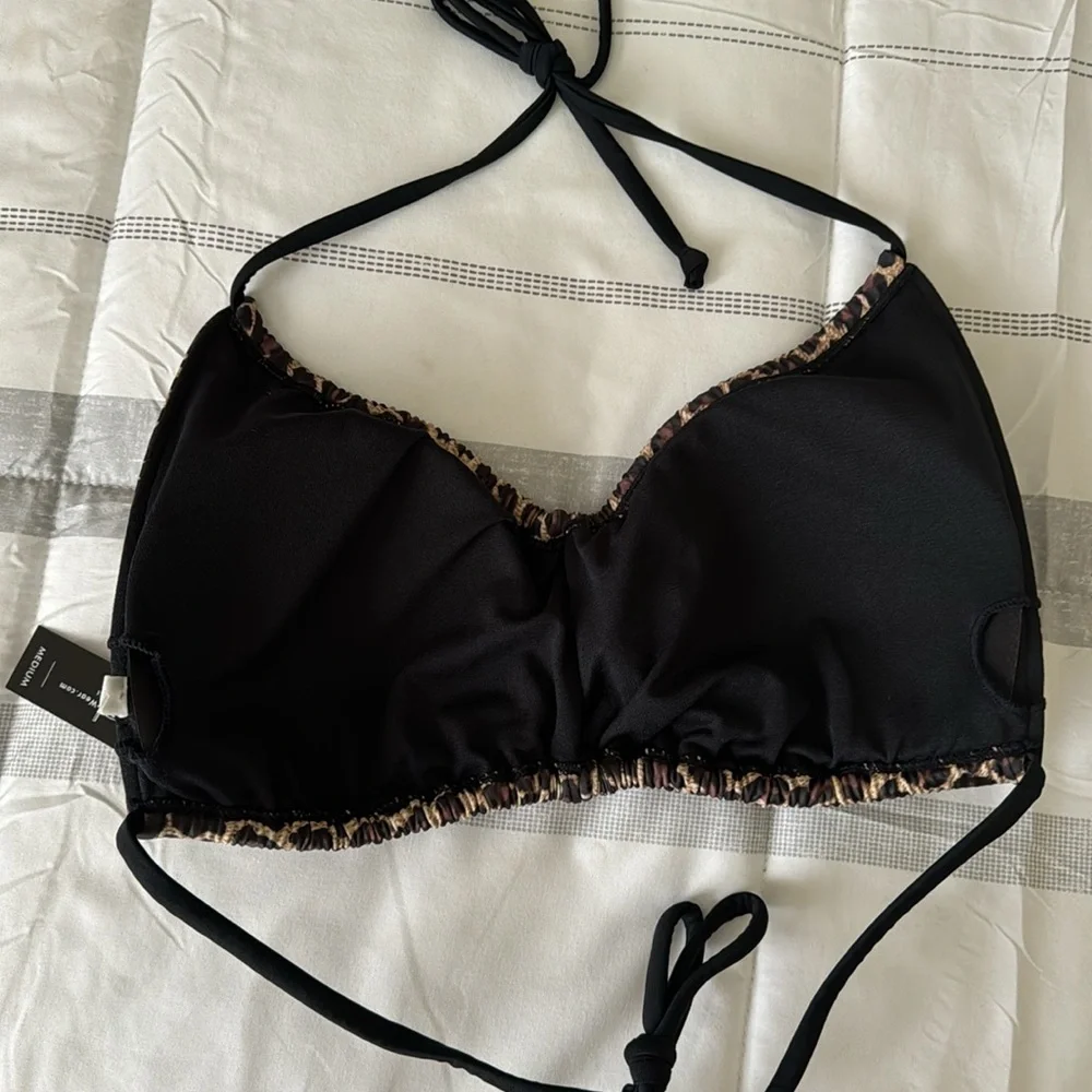 Animal print swim top